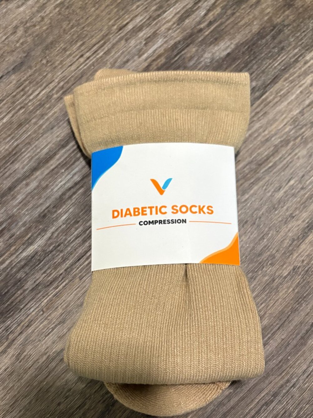 Viasox Diabetic Compression Socks  Tan sz XL  Men 13-19 Women 14+ NIP NEW